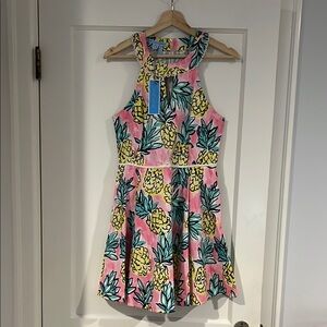 Draper James Pink and Yellow Halter Sundress